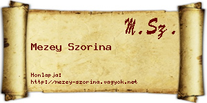 Mezey Szorina névjegykártya